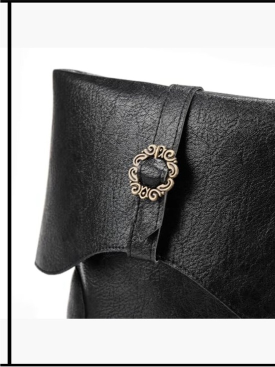 Medieval Renaissance Pull On Boots Mid Calf Gothic Cosplay Cuff Shoes main image 6